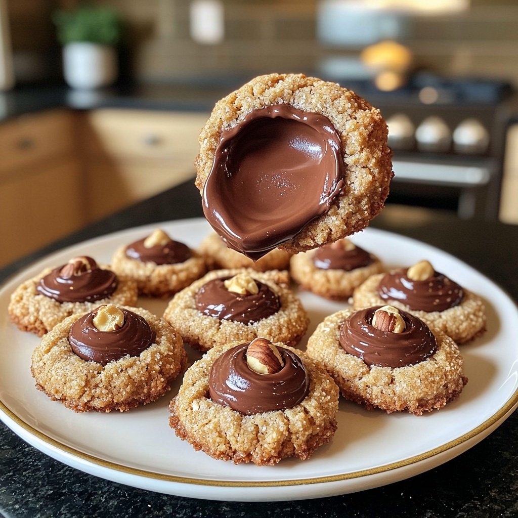 Hazelnut Thumbprint Cookies with Silky Ganache