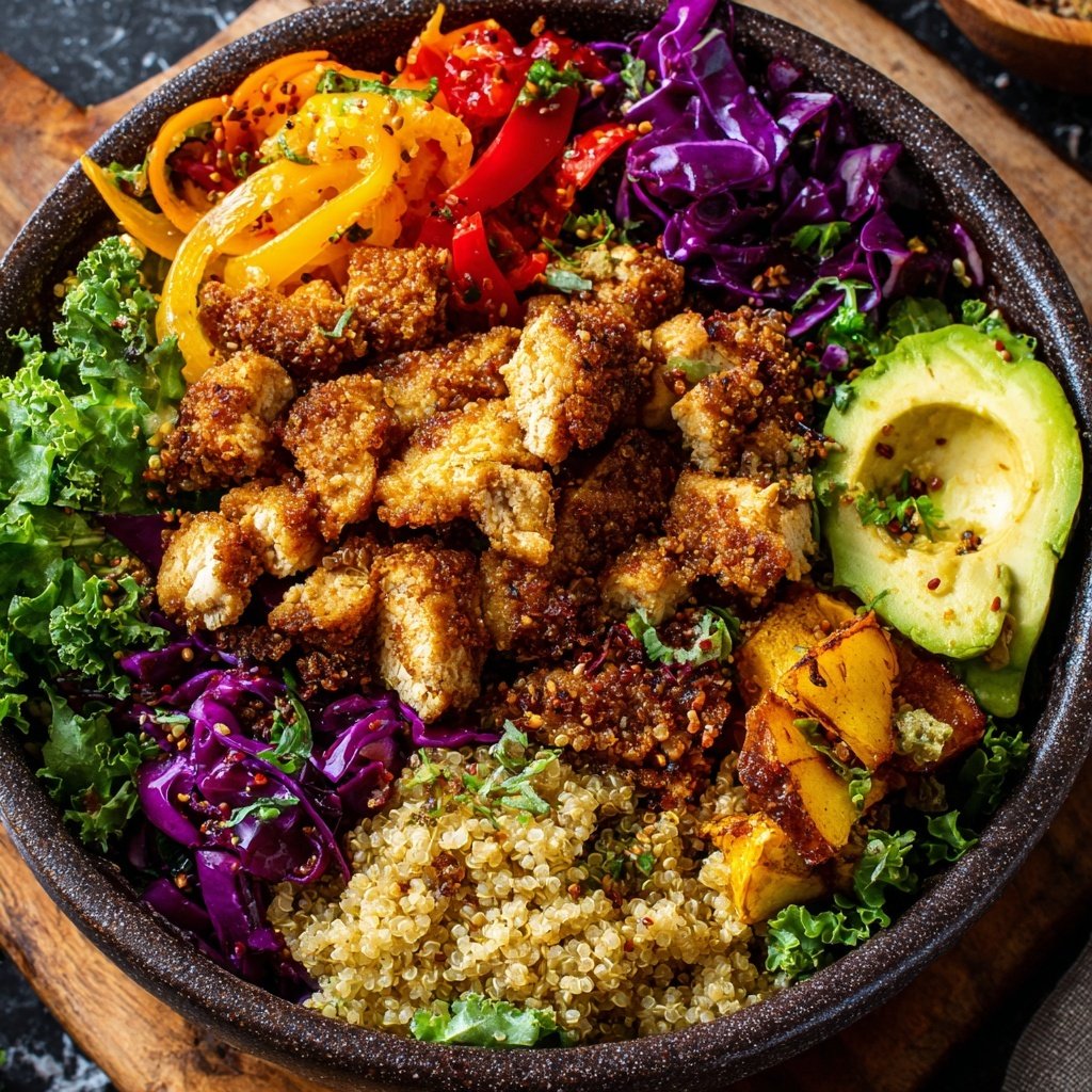 High Protein Chicken Quinoa Bowl