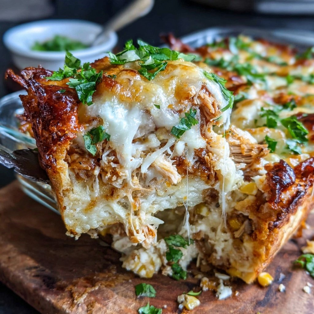 Shredded Chicken And Corn Enchilada Bake