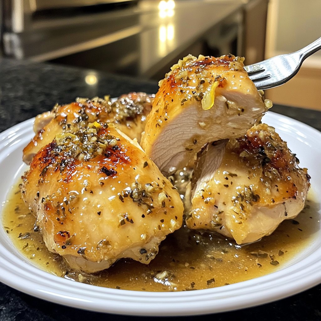 Easy Slow Cooker Lemon Garlic Chicken