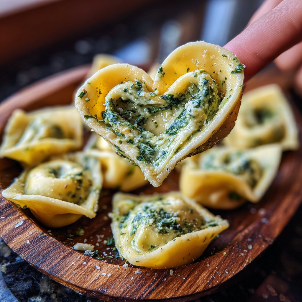 Heart-Shaped Spinach Tortellini