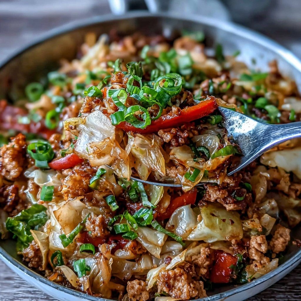 Ground Chicken And Cabbage Stir Fry