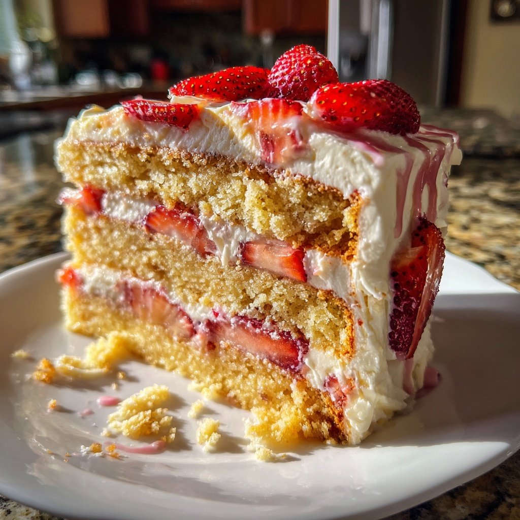 Moist Spring Strawberry Layer Cake
