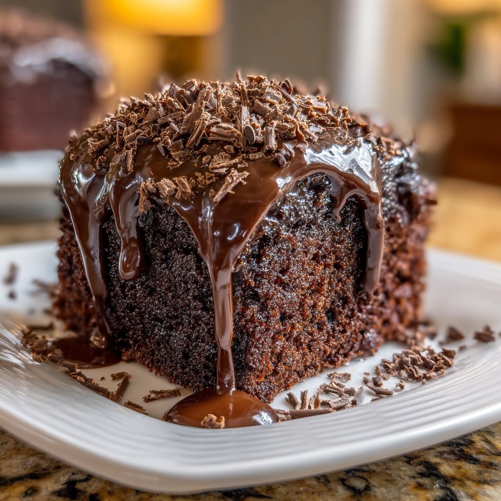 Moist Chocolate Cake With Rich Ganache