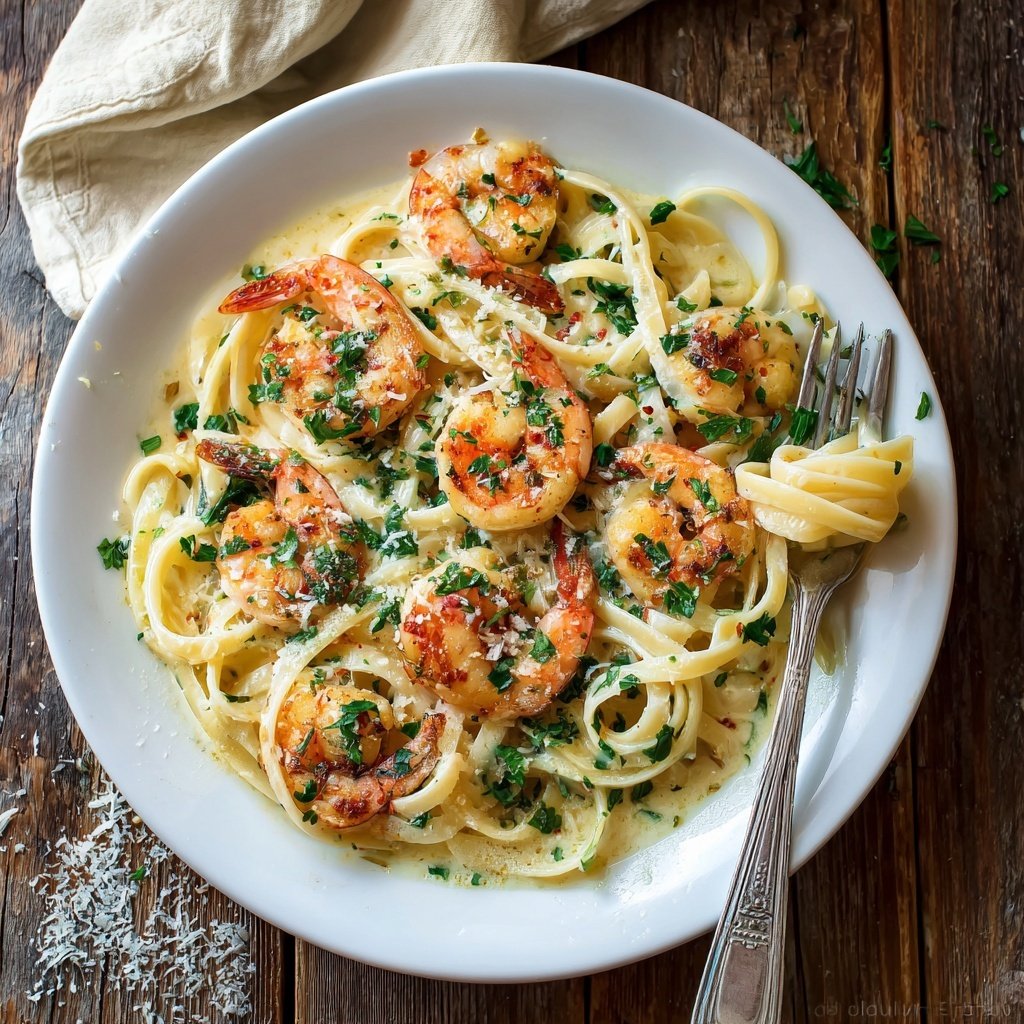 Shrimp And Lemon Cream Linguine