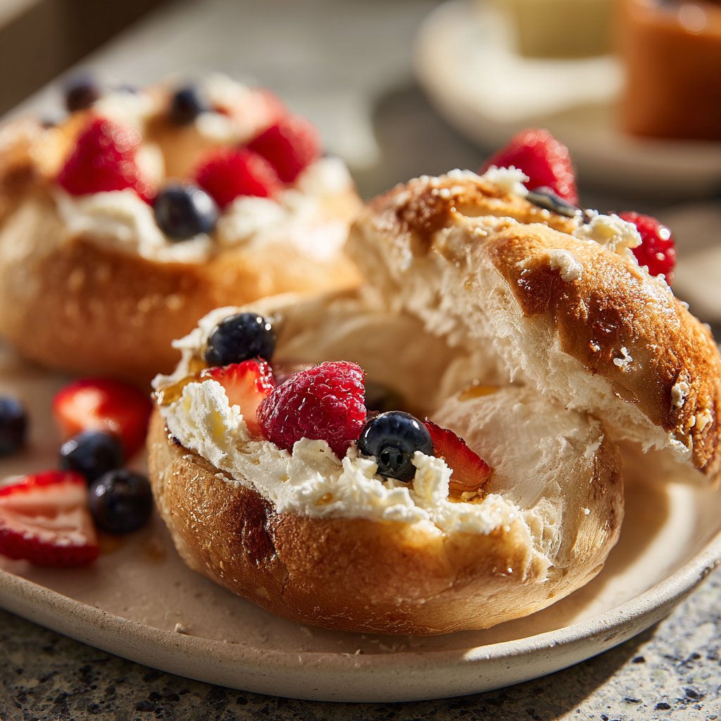 Sweet Cottage Cheese Bagels